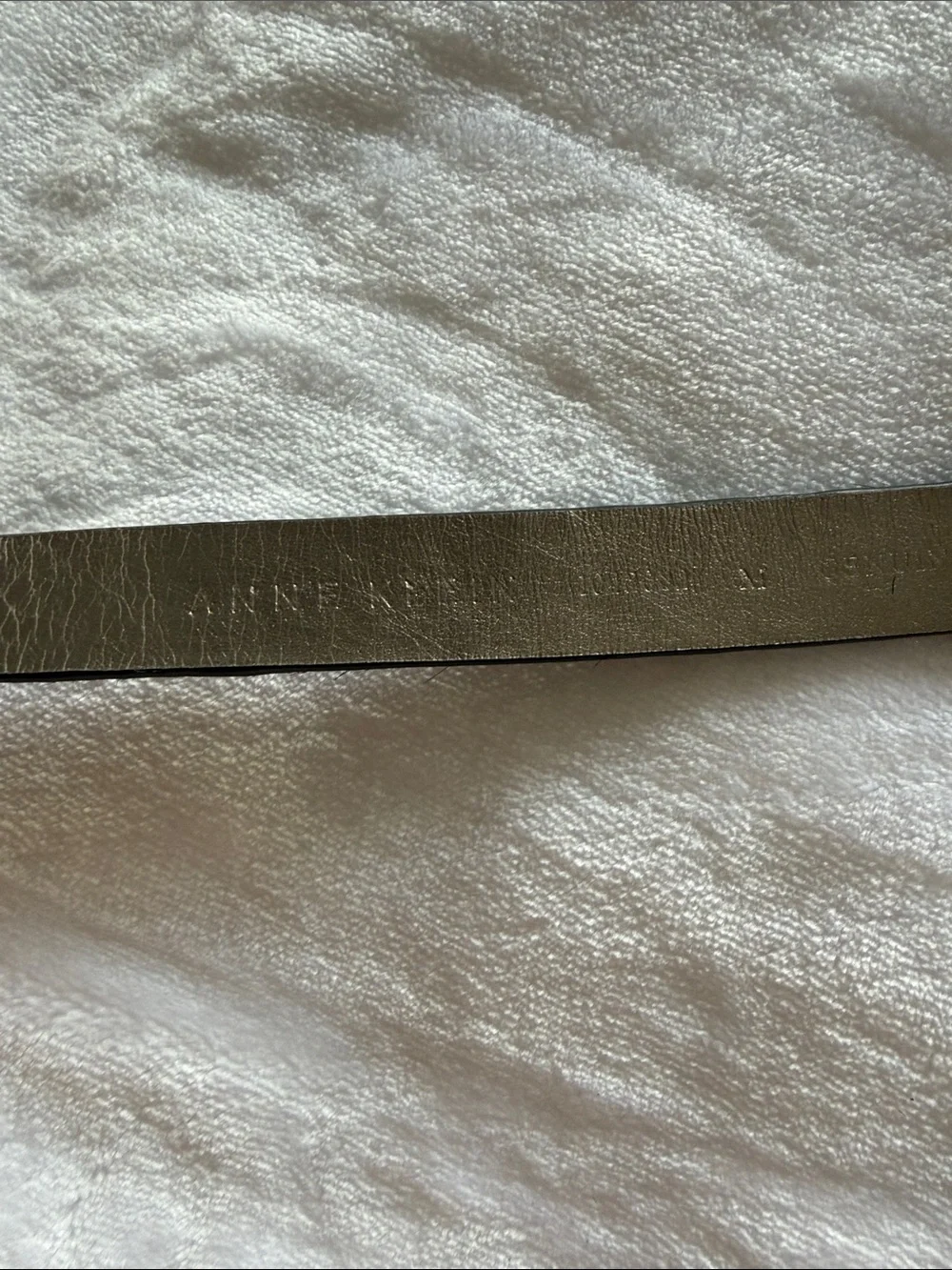 Anne Klein Black Cow Hair Leather Belt with Gunmetal Buckle